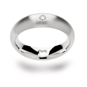 925/- Ring, brillant 0,03ct W-SI matt, fra Bastian Inverun