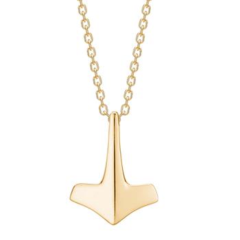 SON kæde stål IP gold med Thors hammer 50+5cm, fra Son of Noa