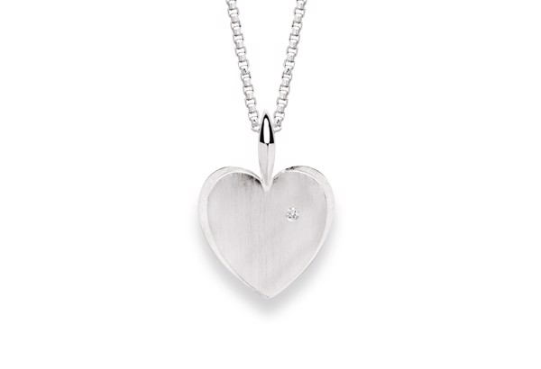 925/- Vedhæng mat/blank, brillant 0,02ct W-SI, fra Bastian Inverun