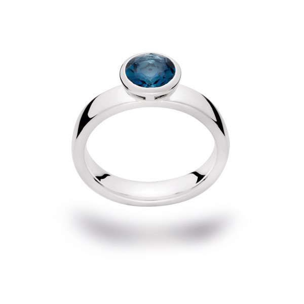 925/- Ring, rho. blank, topas London Blue 1.62ct, fra Bastian Inverun