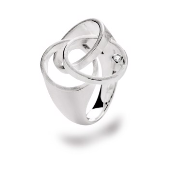 925/- Ring mat, dia. 0,03CT WP1, fra Bastian Inverun