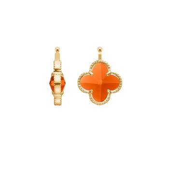 Glas facet kløver m/fg sølv, fra Heinzendorff