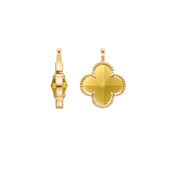 Glas facet kløver m/fg sølv, fra Heinzendorff