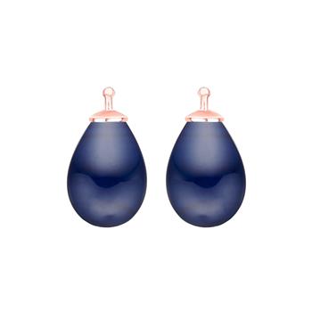 Bøhmisk kvartsglas dråbe farve84 m/rfg sølv - par, fra Heinzendorff