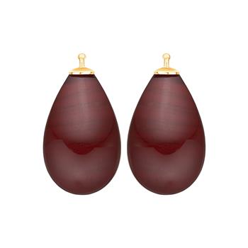 Bøhmisk kvartsglas dråbe farve84 m/fg sølv - par, fra Heinzendorff