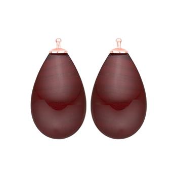 Bøhmisk kvartsglas dråbe farve84 m/rfg sølv - par, fra Heinzendorff