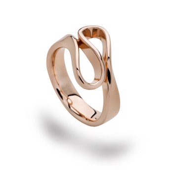 925/- Ring, blank rosa fg, fra Bastian Inverun