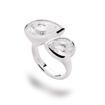 925/- Ring blank, bjergkrystal 9,45CT, fra Bastian Inverun