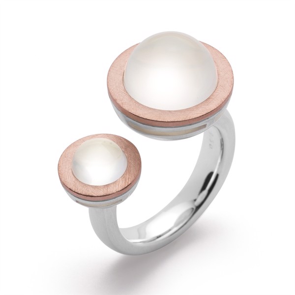 925/ - Ring, delvis rosa fg mat/børstet QZ 9.05ct, fra Bastian Inverun