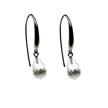 Øreringe med Bjerg Krystal 12x8mm & Sort Rhodineret Bjerg Krystal & Sort Rhodineret, fra San - Links of Joy