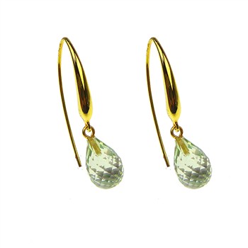 Øreringe med Grøn Ametyst 12x8mm & Forgyldt Grøn Ametyst & Forgyldt, fra San - Links of Joy