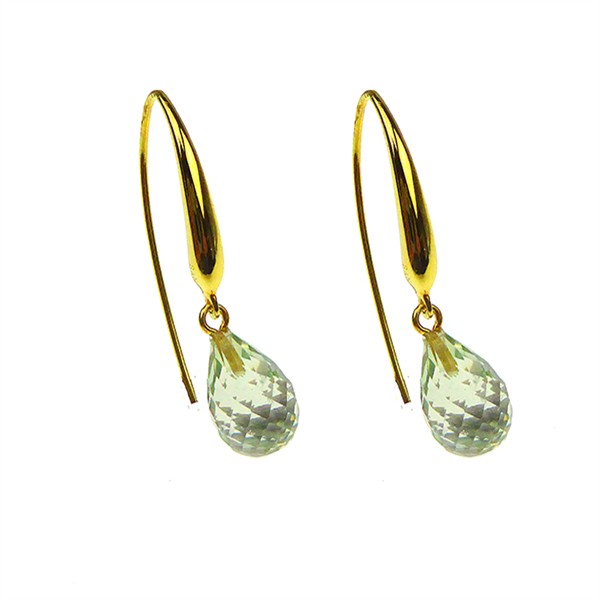 Øreringe med Grøn Ametyst 12x8mm & Forgyldt Grøn Ametyst & Forgyldt, fra San - Links of Joy