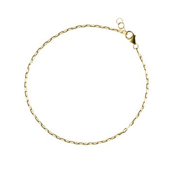 14kt armbånd & halskæde- Elegant åben kæde med skinnende overflade 20+1cm, fra San - Links of Joy