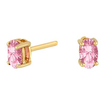 14kt. guldørestikker m/pink topas, fra Siersbøl