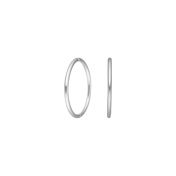 Rhod. sølv creol 18 mm udvendigt, fra Siersbøl