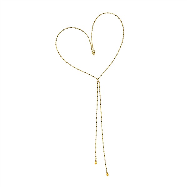 14kt halskæde m.Citrin 40cm, fra San - Links of Joy