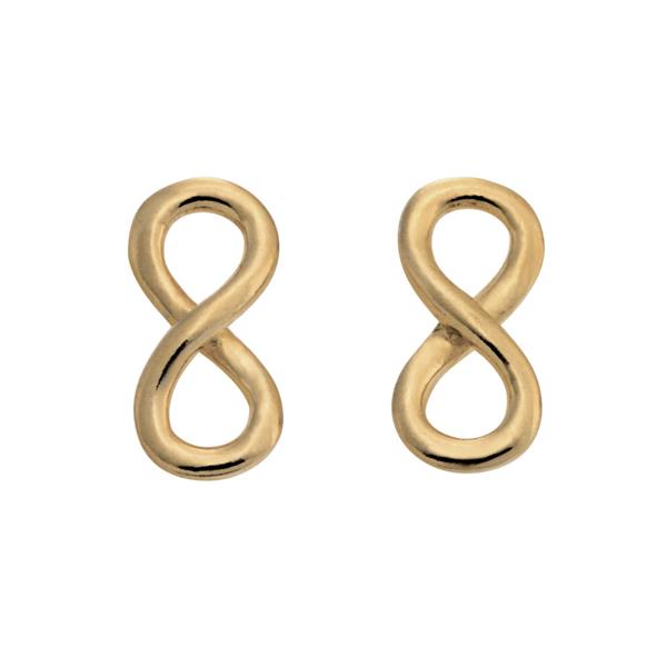 Forgyldt sølvørestik ETERNITY52, uendelighedstegn, fra Nordahl