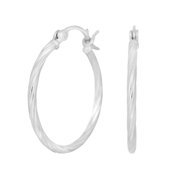 Rhodineret  sølv creol 25mm TREND52, fra Nordahl