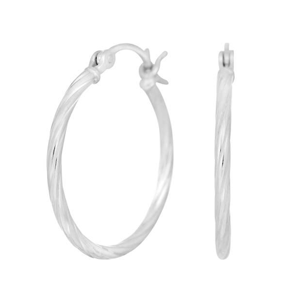 Rhodineret  sølv creol 25mm TREND52, fra Nordahl