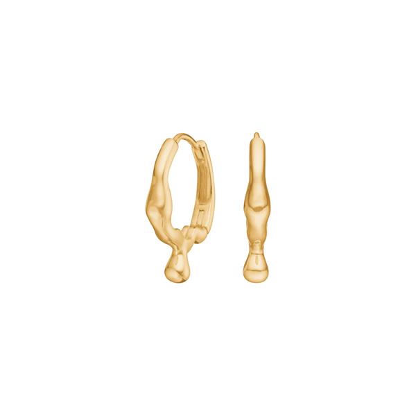 Forgyldt sølv creoler FLUID52, fra Nordahl