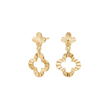Forgyldt sølv ørehængere CLOVERA52, fra Nordahl