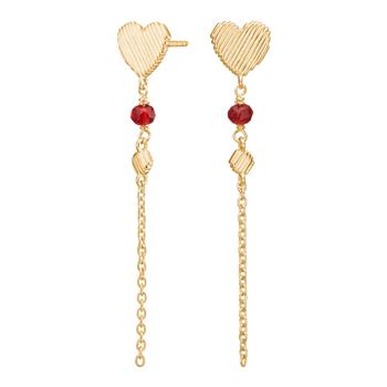 Forgyldt sølv ørehængere hjerte BRODERIE52, fra Nordahl