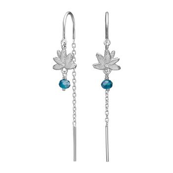 Rhd. sølv ørehængere blå blomst BRODERIE52, fra Nordahl