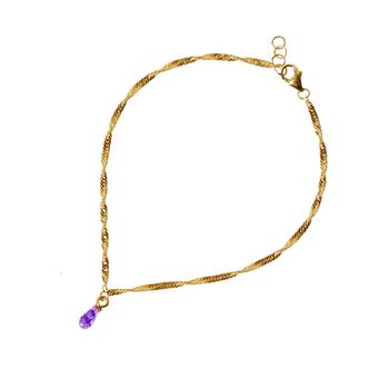 18kt armbånd med Facetteret Ametyst 16+1cm, fra San - Links of Joy