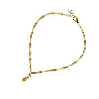 14kt armbånd med citrin 16+1cm, fra San - Links of Joy