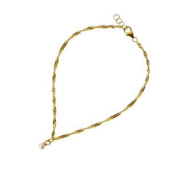 9kt armbånd med ferskvandsperle 16+1cm, fra San - Links of Joy