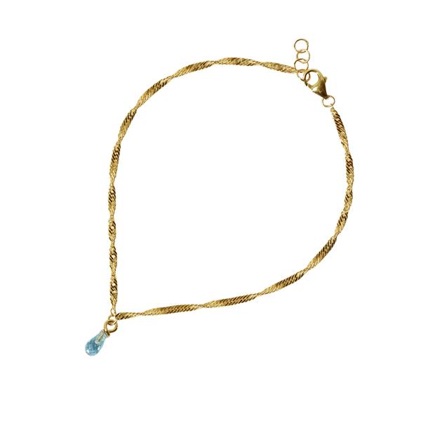 14kt armbånd med topas 16+1cm, fra San - Links of Joy