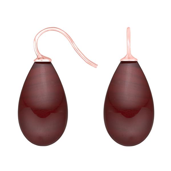 Rosaforg. sølvøreh. m/bøhmisk kvartsglas farve84, fra Heinzendorff