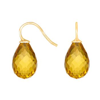 Forg. sølvøreh. m/glas facetteret farve70, fra Heinzendorff