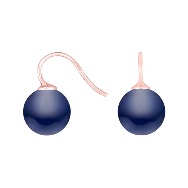 Rosaforg. sølvøreh. m/bøhmisk kvartsglas kugle 12mm, fra Heinzendorff