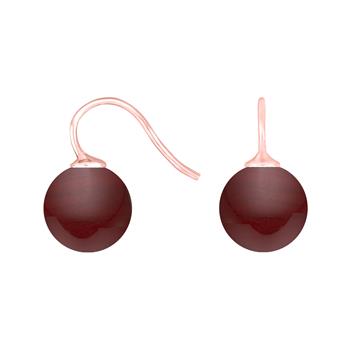 Rosaforg. sølvøreh. m/bøhmisk kvartsglas kugle 12mm, fra Heinzendorff