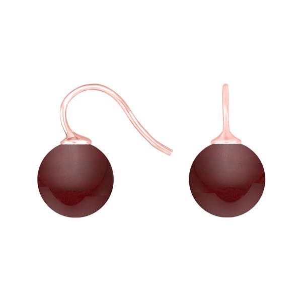 Rosaforg. sølvøreh. m/bøhmisk kvartsglas kugle 12mm, fra Heinzendorff