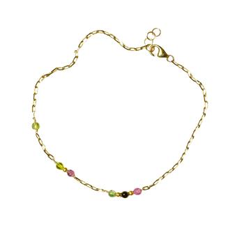 14kt armbånd & halskæde med turmalin 45cm, fra San - Links of Joy
