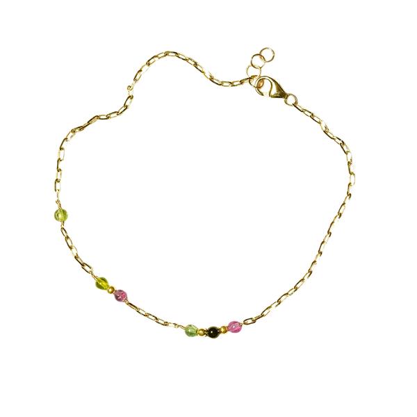 18kt armbånd & halskæde med turmalin 45cm, fra San - Links of Joy