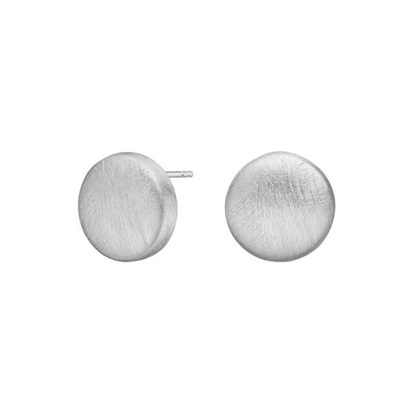 Rhod. sølv mat system-ørestikker Ann 14x14mm, fra Heinzendorff