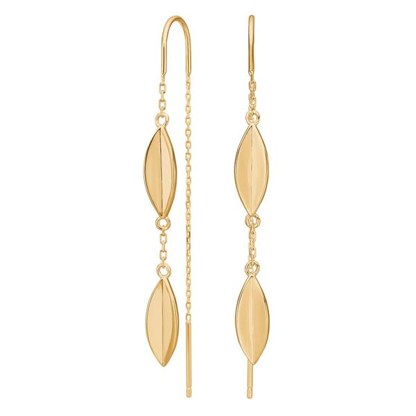 Forgyldt sølv ørehængere LEAVES52, fra Nordahl