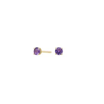 14kt. guldørestikkker m. 4mm ametyst, fra Siersbøl