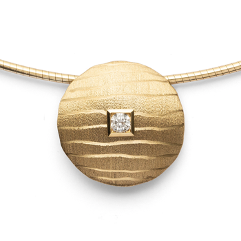 750/- Vedhæng mat/børstet, br. 0,06ct W-SI, fra Bastian Inverun