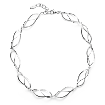 925/- collier børstet/blank, 50cm + 5cm, fra Bastian Inverun