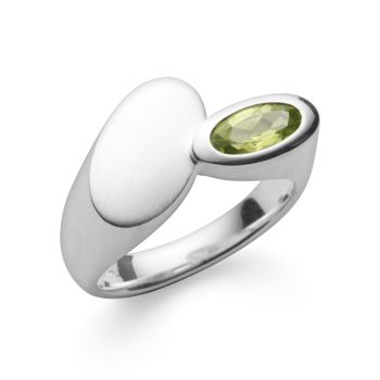 925/- Ring mat/blank, peridot 0,62ct, fra Bastian Inverun