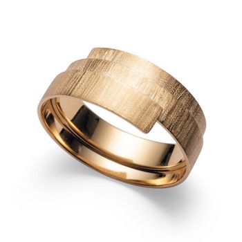 18 kt Matt/Børstet Ring