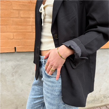 Bredt slangearmbånd i forgyldt stål 5 mm - 16 cm + 3 cm i forlænger, fra Blicher Fuglsang