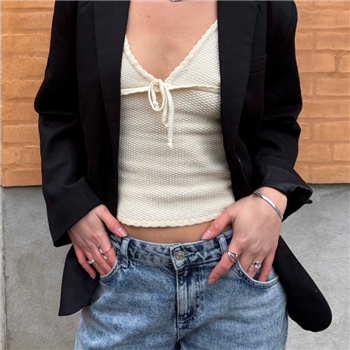 Bredt slangearmbånd i stål 5 mm - 16 cm + 3 cm i forlænger, fra Blicher Fuglsang