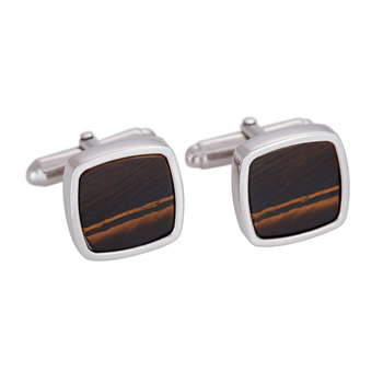 SON Rhd. Sølv manchetknapper m/ yellow tiger eye, fra Son of Noa