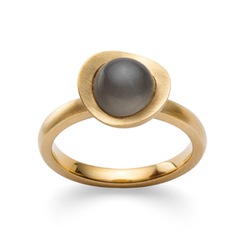 925/- Ring, mat fg, grå månesten 2,30ct, fra Bastian Inverun