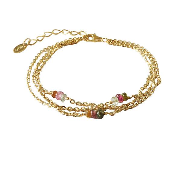 Armbånd & halskæde - Forgyldt med Turmalin 16+4cm, fra San - Links of Joy